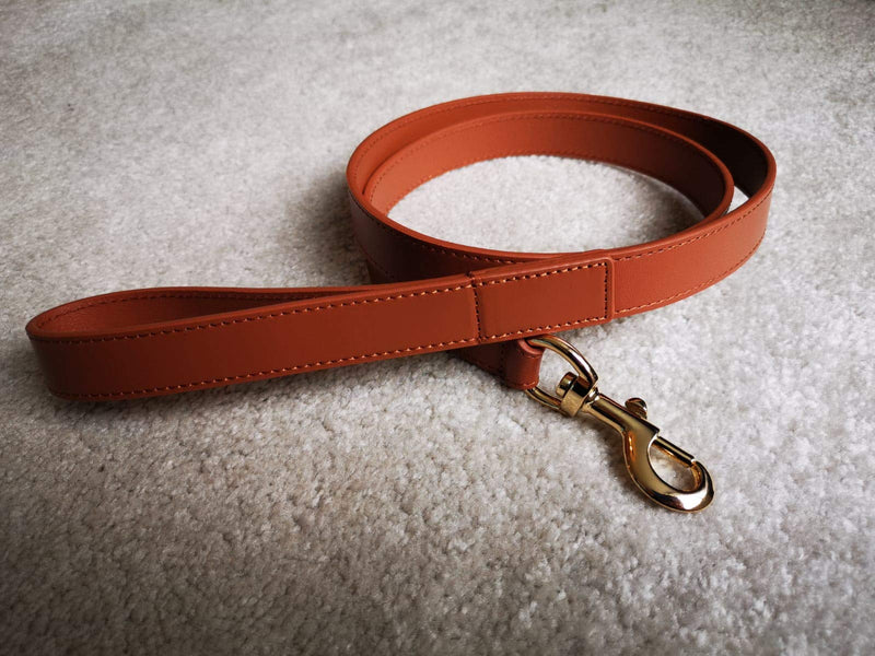 Luxury brown Leather Dog Lead, Dog Leash 120cm - PawsPlanet Australia