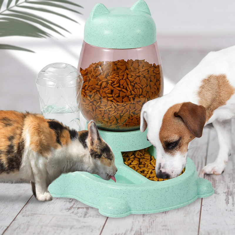 Erebus Dog Automatic Feeder,Cat Feeder Automatic,Food Feeder & Water Dispenser 2 in 1,Plastic Food Bowl & Non Slip Anti Spill Stable Automatic Water Dispenser Pet Food Water Dish for Cat,Dogs,Pets - PawsPlanet Australia