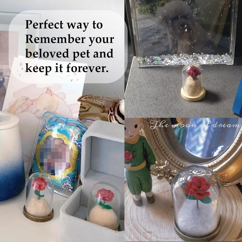 Pet Hair Memorial Bottle with Black Rose, Dog Cat Fur DIY Memorial Keepsake, Dog Ashes Keepsake, Pet Urns for Dogs, Dog Urns for Ashes Small, Small Pet Urn for Cat Fur Memorial Gifts (Black) - PawsPlanet Australia