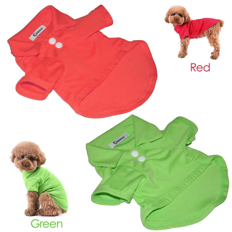 [Australia] - KINGMAS 4 Pack Dog Shirts Pet Puppy T-Shirt Clothes Outfit Apparel Coats Tops Medium 