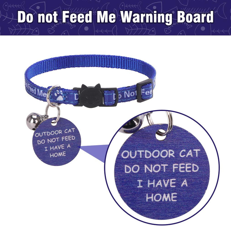 KOOLTAIL 3 Pack Cat Collar Set with Warning Board Hanging Do Not Feed Me Adjustable Cat Collar Sets With Bells Safe Buckle Design For Cat Wearing - PawsPlanet Australia