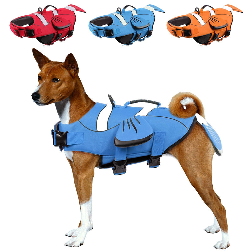 ASENKU Dog Life Jacket with Handle, Adjustable Dog Life Vest for Swimming Boating, Doggie Safety Vest Floatation Preserver Lifesaver for Small Medium Large Dogs, Blue, XS X-Small - PawsPlanet Australia