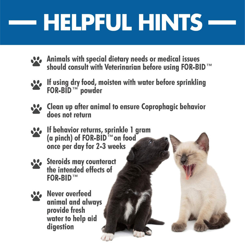 For-Bid for Dogs and Cats | Stool Eating & Coprophagia Deterrent | Dog & Cat Food Powder Additive to Prevent Dogs from Eating Poop | Safe for Your Pets | Vet Recommended Formula for Anti-Coprophagia 1 Box - PawsPlanet Australia