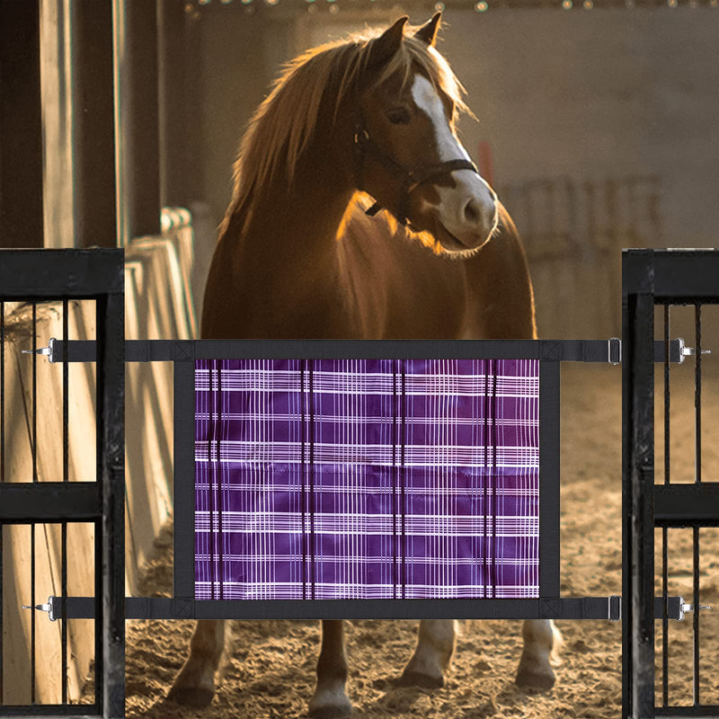 NA Horses Stall Guard with Adjustable Straps and Sturdy Spring Hooks, Designed to Keep Horses Safe and Comfortable, 27"x19" (Purple) - PawsPlanet Australia