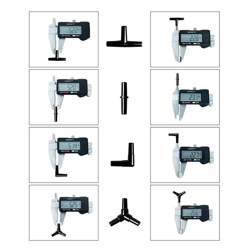 BornFeel Aquarium Airline Tubing Connectors I T L Y 40pcs Fish Tank Air Tube Adapters for 3/16 '' Air Line Hose Black - PawsPlanet Australia