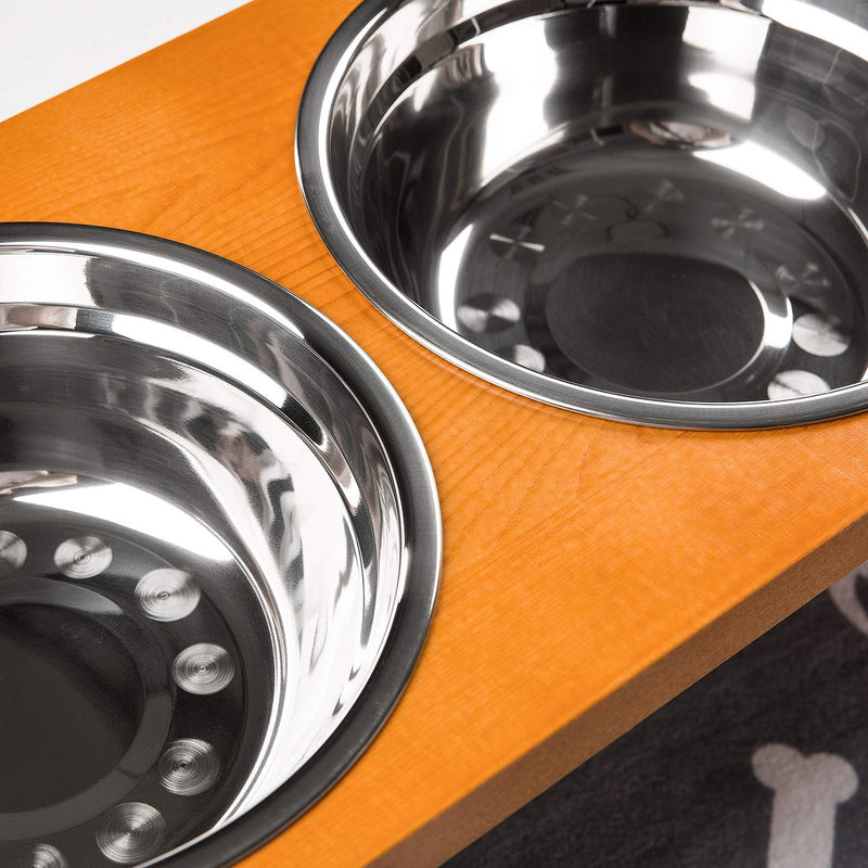 Yangbaga Elevated Dog Bowls, Raised Dog Feeding Bowls with Elevated Pet Bowl Stand, Come with Dog Mat Anti-Slip Feet for The Stand and Noise Preventing Bulges for Bowls(17.6 * 9.2 * 12in) 17.6 * 9.2 * 12in - PawsPlanet Australia