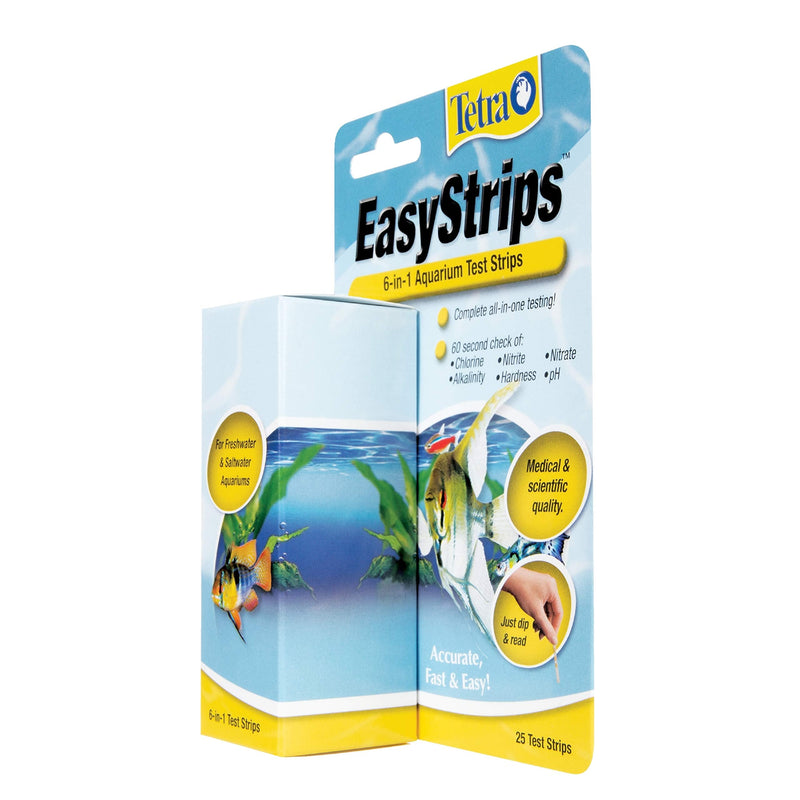 Tetra EasyStrips 6-in-1 Aquarium Test Strips for Fresh/Salt Water 25-Strip - PawsPlanet Australia