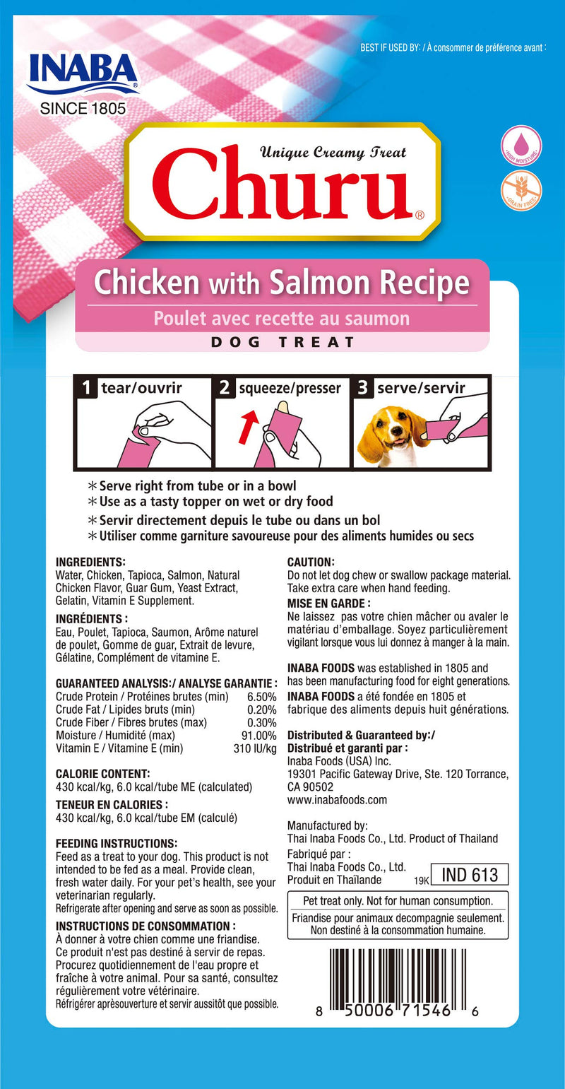 [Australia] - Churu Lickable Treat for Dogs - Chicken with Salmon Recipe 32 Tubes (8 Packs of 4 Tubes) 