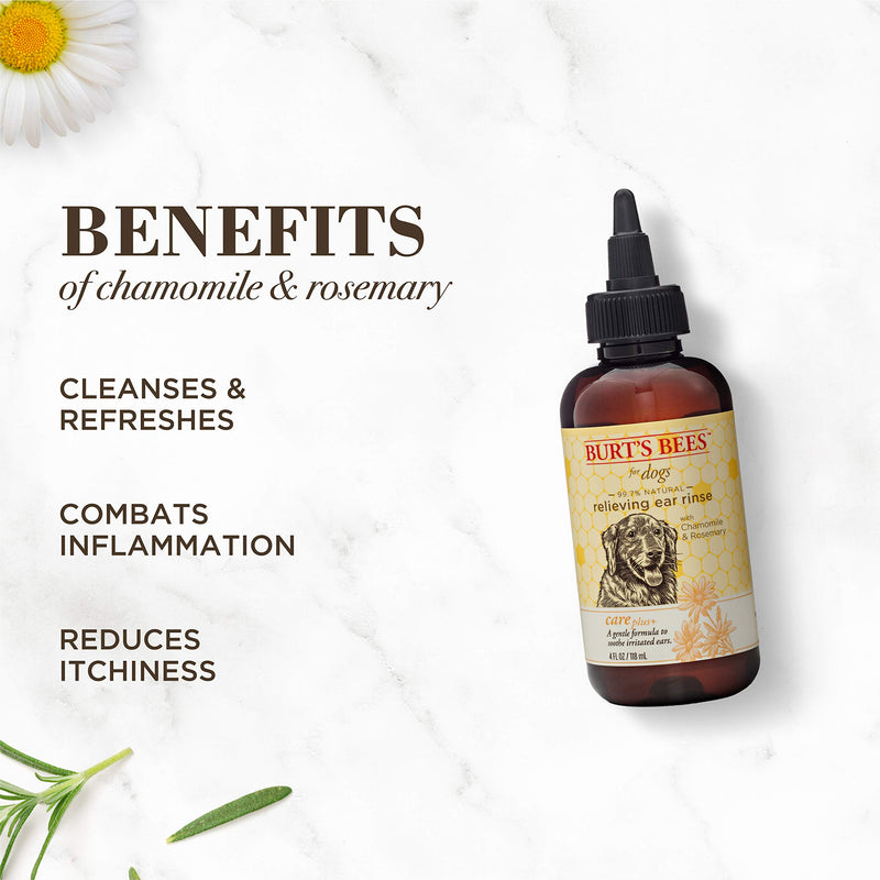 Burt's Bees for Dogs Care Plus Natural Nourishing Shampoo Relieving Ear Rinse Chamomile & Rosemary - PawsPlanet Australia