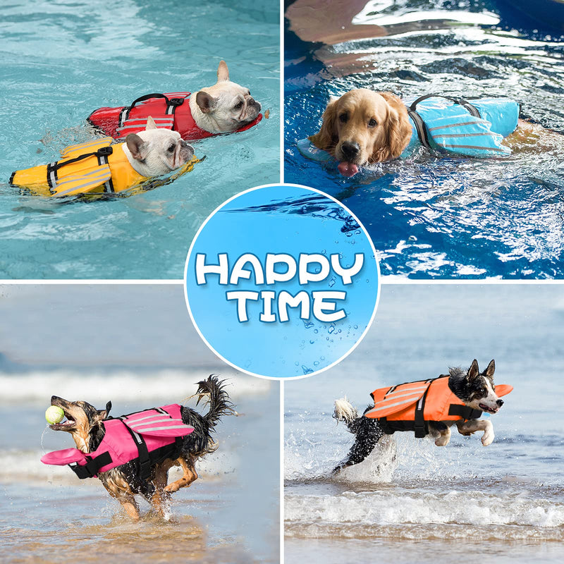Fragralley Dog Life Jacket, Unique Wings Design Pet Flotation Life Vest for Small, Medium, Large Size Dogs, Dog Lifesaver Preserver Swimsuit for Swim, Pool, Beach, Boating XS (Chest Girth 11.8"-16.5") Blue - PawsPlanet Australia