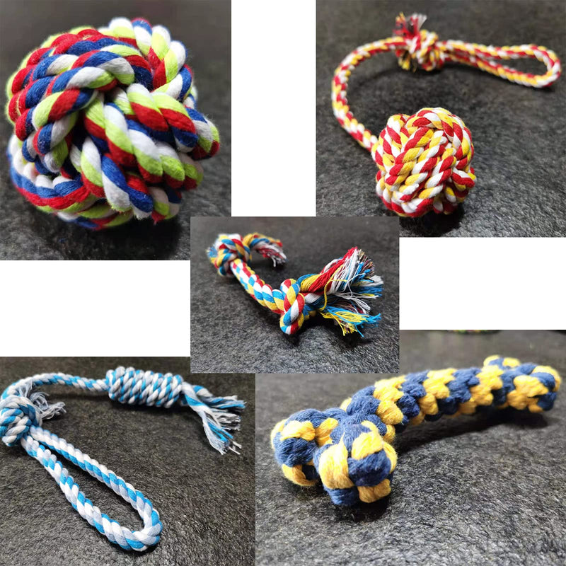 8 Pack Dogs Bundle of Chew Toys Tug Rope, Cotton Dog Rope Bones,Fun Dog Toy Value Packs for Small-Medium-Large Dogs, - PawsPlanet Australia