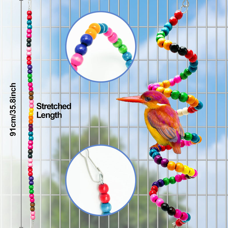 21 PCS Bird Toys Parrot Swing Chewing Toy Hanging Perches with Bell Birds Foraging Toys for Small Parakeets Cockatiels Parrots Conures Love Birds - PawsPlanet Australia