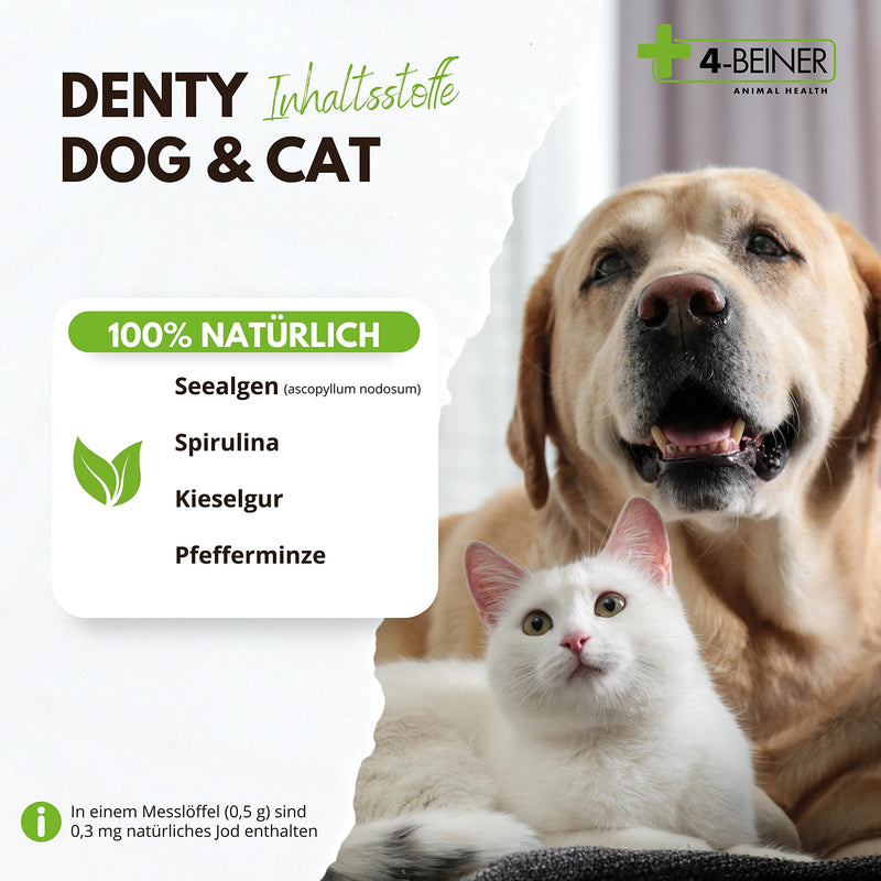 4-LEGGED DENTY-Dog & CAT - Dental care powder for dogs and cats, supports the reduction of tartar, plaque and bad breath, 90 g powder - PawsPlanet Australia