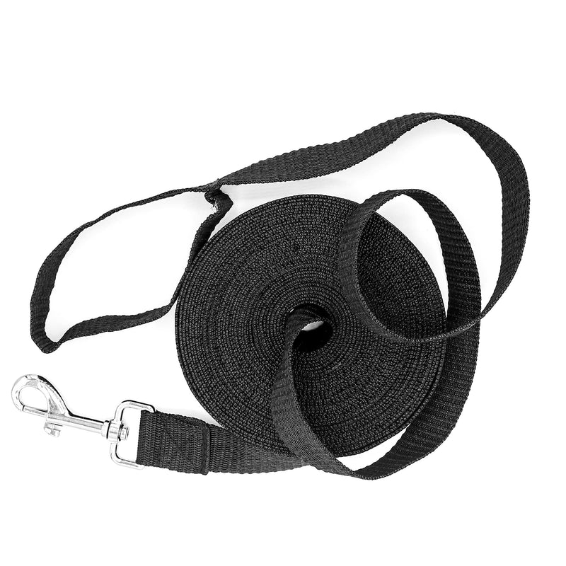 Dog Training Lead Leash Extra Long Line,10m Nylon Leash for Large Medium & Small Dogs Great for Pet Recall Training Obedience, Play, Running, Camping Backyard Strong lead with Metal Components (Black) Black - PawsPlanet Australia