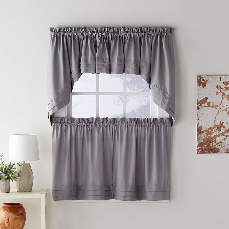 SKL Home by Saturday Knight Ltd. Holden Valance, 58 Inches x 13 Inches, Dove Gray Valance, 58" x 13" - PawsPlanet Australia