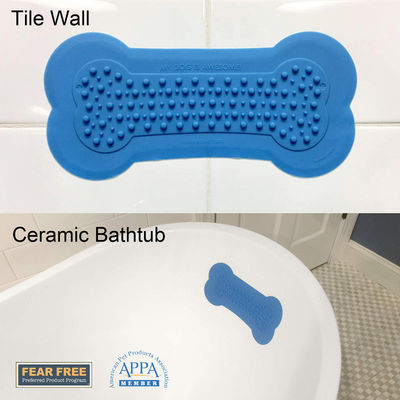 [Australia] - Lick Lick Pad - The Original Slow Feeder Dog Distraction Device | Veterinarian Used Lick Mat to Soothe While Bathing, Grooming, Training and More | Suction to Wall and Add Peanut Butter | Large Large - 1 Pack Blue 