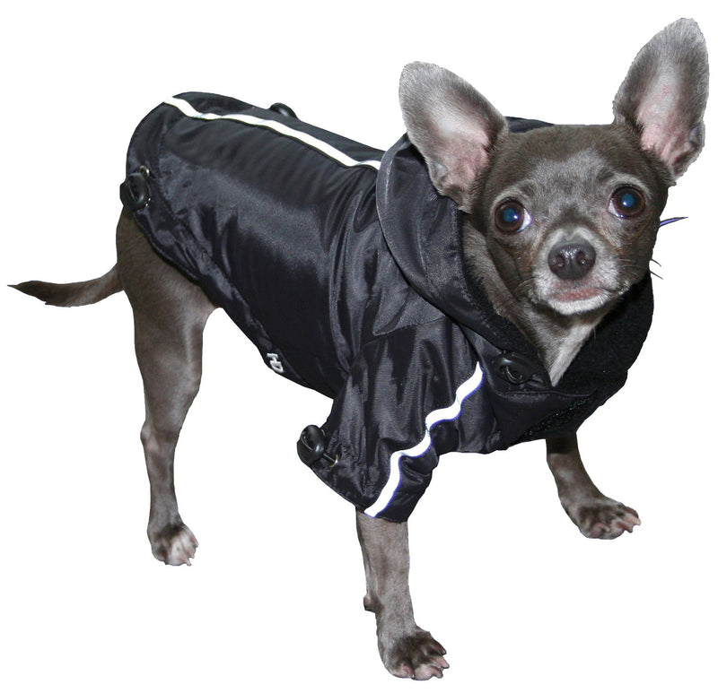 Hip Doggie HD 5PRBK XL Puppagonia Rain Parka Dog Coat, Size XL, black - PawsPlanet Australia
