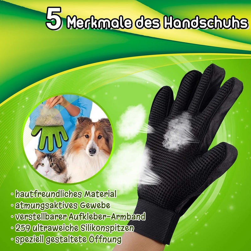 The Pets Smile 1 Pair of Grooming Gloves, Cat Glove, Massage Gloves, Grooming Glove, Dog Glove, Brushing, Hair Removal, Deshedding, Long Hair (Green 1 Pair) Green - PawsPlanet Australia