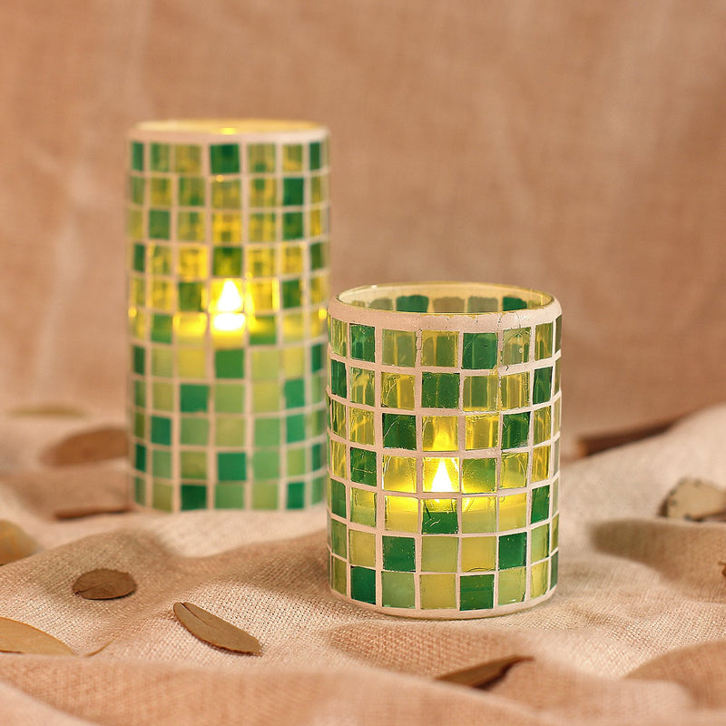 GiveU Green Plaid Led Candle Battery Operated Lights for St.Patrick's Day Decoration, 3x4inches 3x4" - PawsPlanet Australia