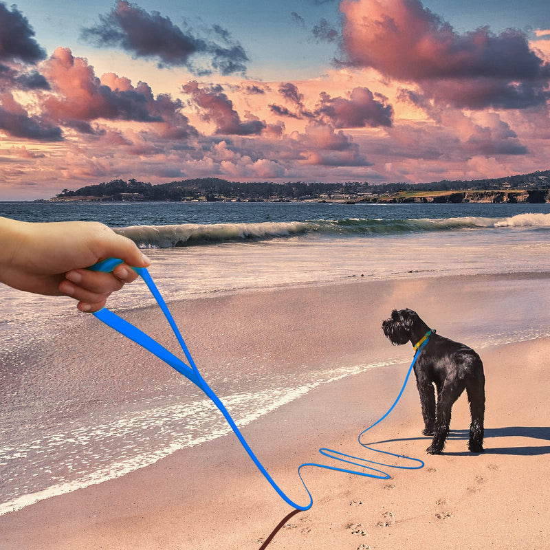 Wolfone 15m blue towing leash for dogs, waterproof training leash, durable and easy-care leash, suitable for recall, swimming, camping, beach, hunting, walks - PawsPlanet Australia