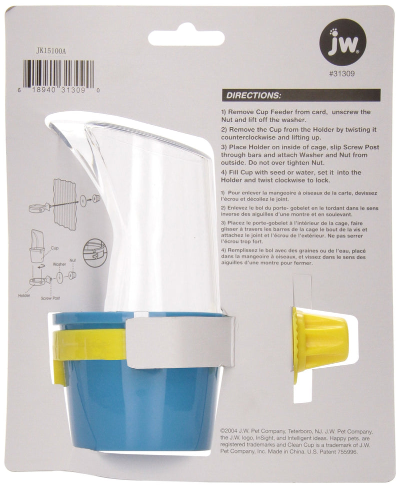 JW Pet Company Clean Cup Feeder and Water Cup Bird Accessory, Medium, Colors may vary - PawsPlanet Australia