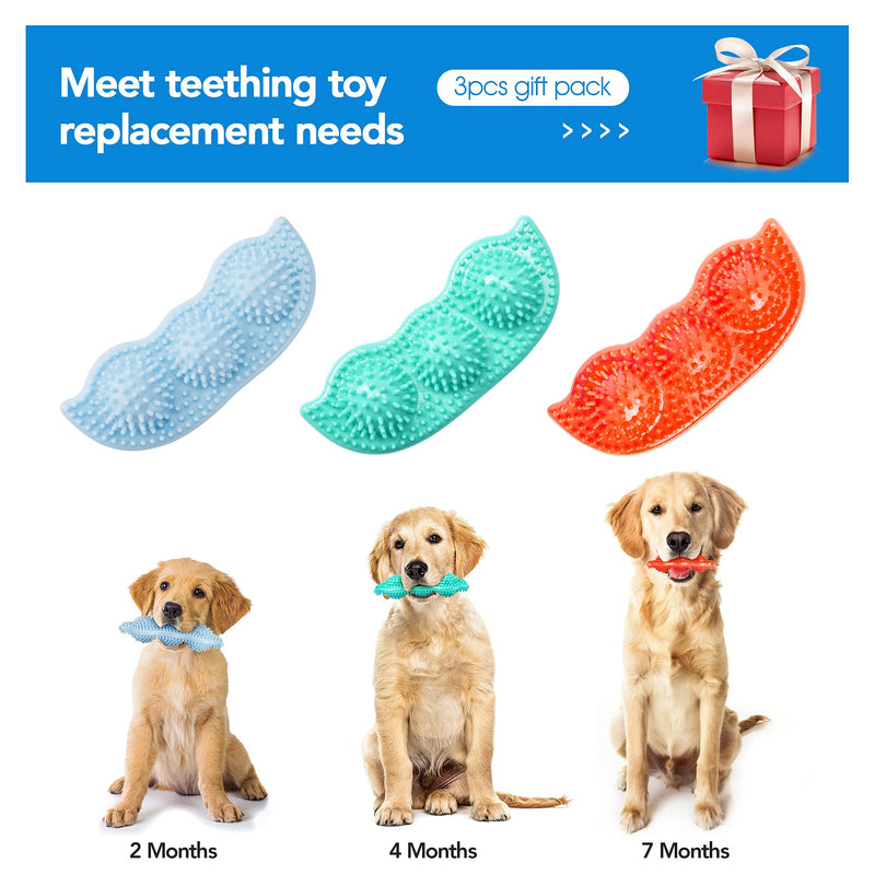 Puppy Chew Toys for 2-7 Months-3pcs Puppy Teething Chew Toys -Puppy Toys for Teething Small Dog Soothes Itchy and Painful Teeth -360°Cleaning Dog Toys for Puppies -PETAOWU Blue Cyan Orange - PawsPlanet Australia