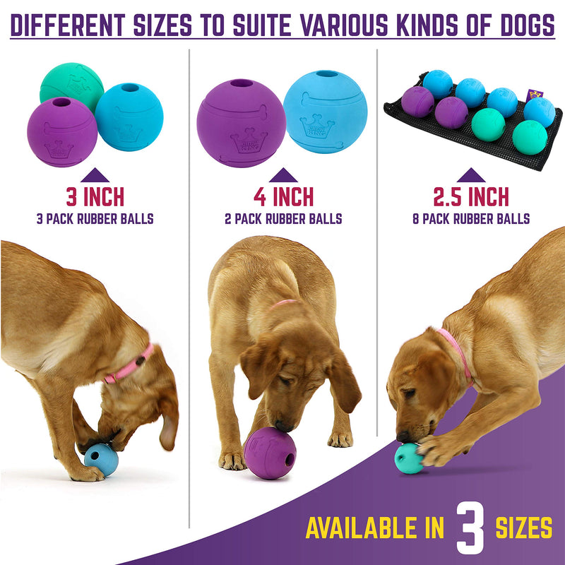 [Australia] - Chew King Fetch Balls Durable Natural Dog Toy Ball, Fetch Toy Collection, Fits Ball Launcher Pack of 3 - 3" Balls 