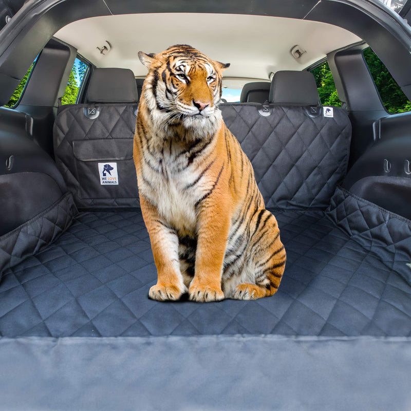 [Australia] - Dog Car Seat Cover & Cargo Liner rear Bench! Convertible Hammock Shaped Comfort Accessory for Cars, SUVs, Trucks & Carriers. Waterproof, Nonslip, Washable Pet Backseat Protector, Pets Blanket & Bag black 