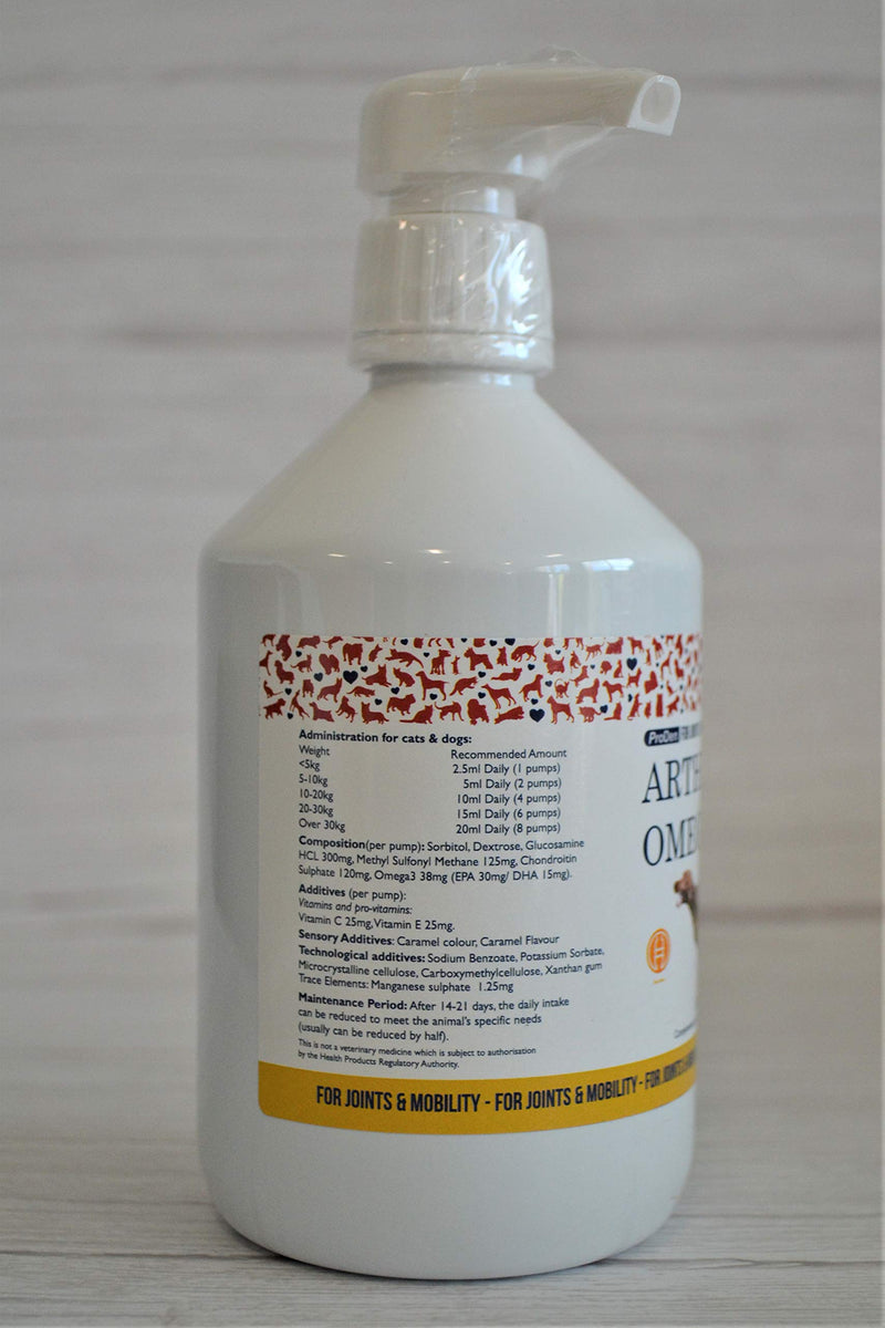 ArthriAid Omega Liquid 500 ml for Dogs and Cats, Joints and Mobility Supplement - PawsPlanet Australia