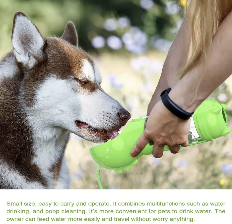 Portable Pet Dog Leak Proof Water Bottle for both Small or Large Dogs + Poo Bag Dispenser, Pooper Scooper - PawsPlanet Australia