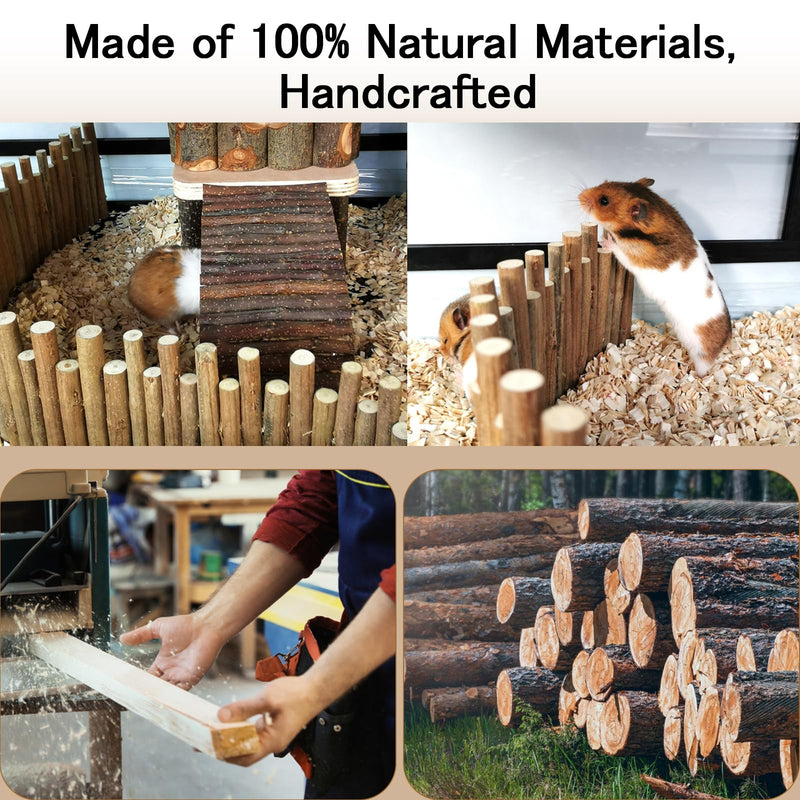 Hamster wooden fence, hamster toy, rat ladder bridge, hamster chew toy, toy wooden ladder, rat ladder bridge toy wooden ladder natural hiding place outdoor enclosure (60 cm) 60 cm - PawsPlanet Australia