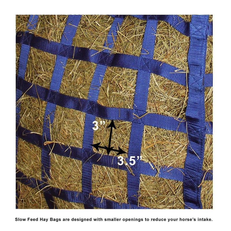 Derby Originals Easy-Feed Patented Four Sided Slow Feed Horse Hay Bag with One Year Warranty Black - PawsPlanet Australia