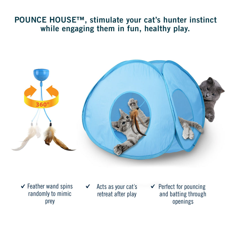 [Australia] - Our Pets Pounce House Interactive Feather Tent Spinning Cat Toy 