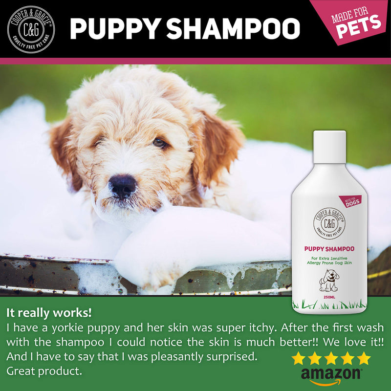 C&G Pets | PUPPY SHAMPOO 500ML | FOR SMELLY DOGS WITH ITCHY SENSITIVE SKIN | MEDICATED CONDITIONER PUPPY SAFE | EFFECTIVE FOR ALLERGY PRONE DOG SKIN | HEALTHY SHINY COAT | NATURAL ESSENTIAL OIL - PawsPlanet Australia