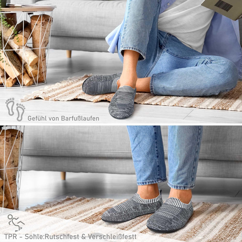 Lucky Sign Slippers Men Women Lightweight Hut Shoes Non-Slip Flat Slippers Barefoot Shoes Home Cozy Slippers 42 EU Dark Grey - PawsPlanet Australia