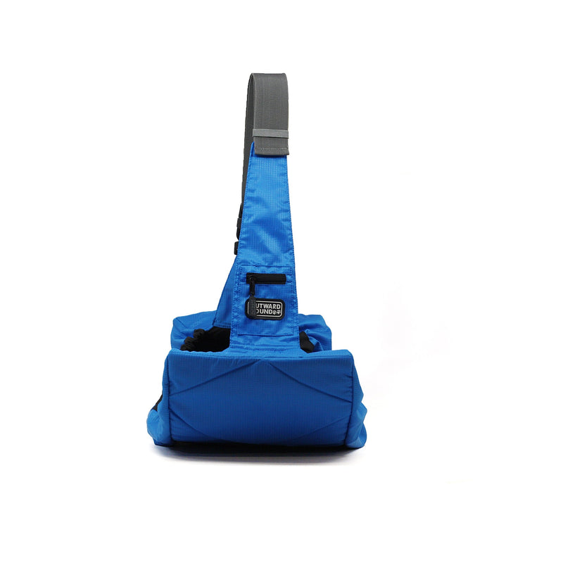 Outward Hound Kyjen 21010 Pooch Pouch Sling Carrier For Dogs Easy-Fit Adjustable Dog Carrier, Blue Blue Quilt with Black Accents - PawsPlanet Australia