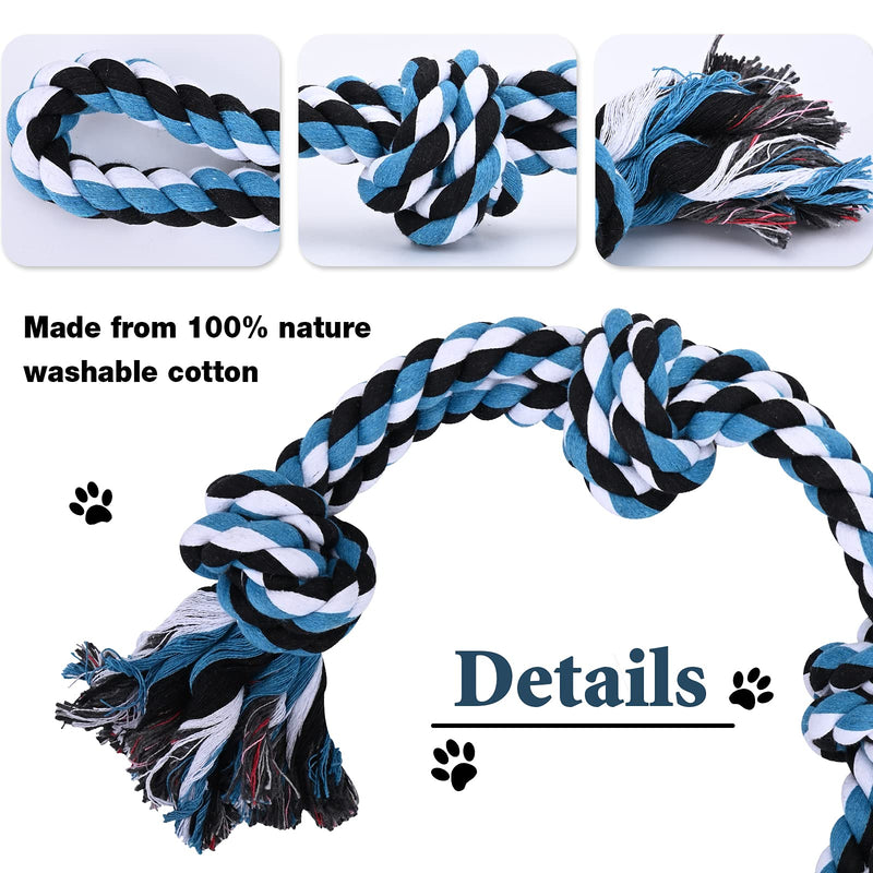 Dog Rope Toys for Aggressive Chewers, 3 Pack Puppy Interactive Chew Toy Indestructible Cotton Rope Ball Tough Tug Toys Set for Small-Meidum Dogs Prevent Boredom and Relieves Stress style 1 - PawsPlanet Australia