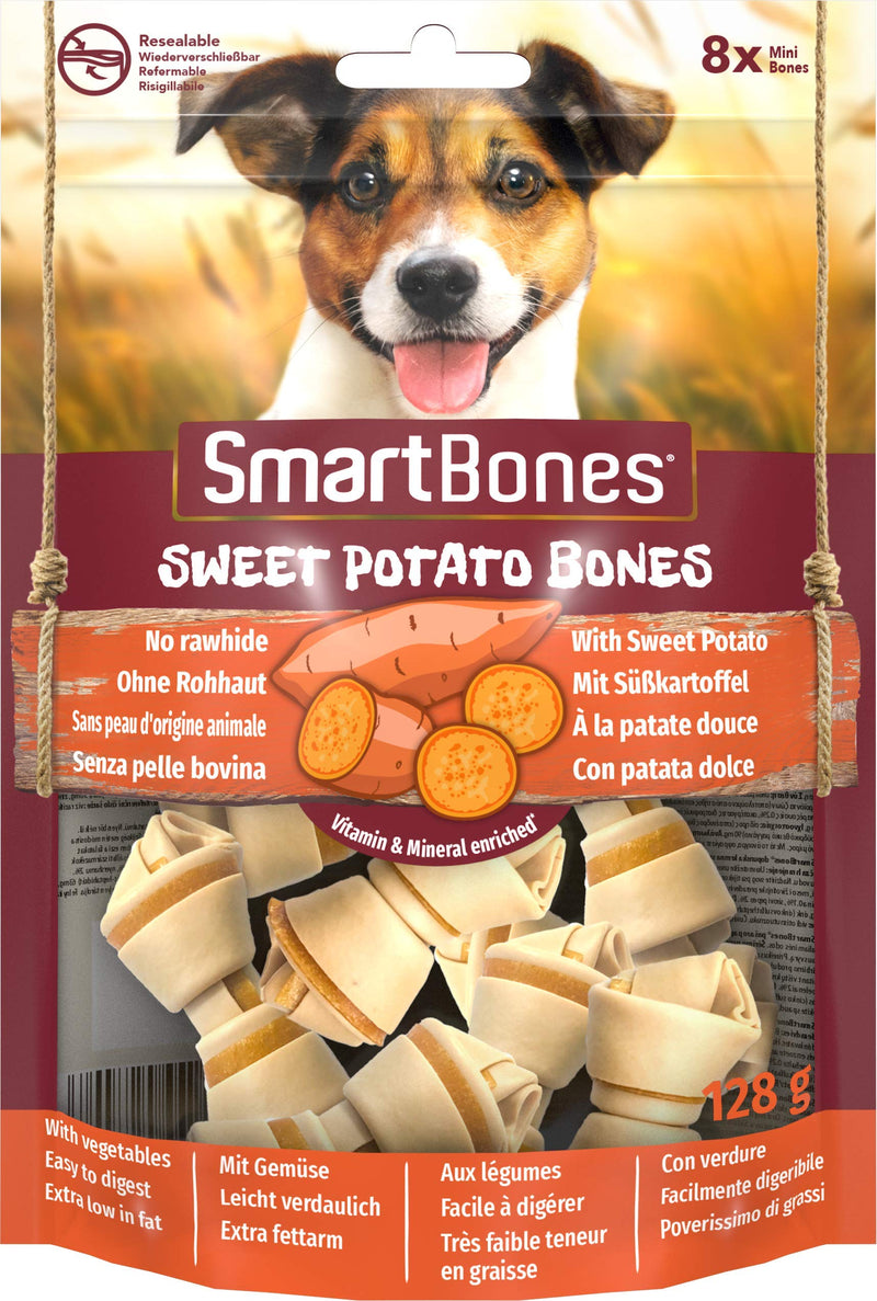 SmartBones Mini Sweet Potato Bones Rawhide-Free Chewy Treats for Dogs, Made With Vegetables, 8 Count S (Pack of 8) - PawsPlanet Australia