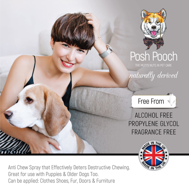 Anti Chew Spray Posh Pooch® Repellent For Puppies Dogs Cats With Behavioural Problems Pet Corrector Chewing Deterrent, Alcohol Free Anti Chew For All Age of Pets - PawsPlanet Australia