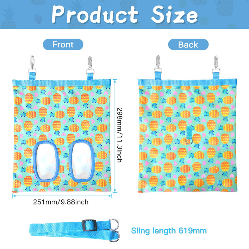 2 Pieces Hay Feeder Bag for Chinchilla Hamsters Rabbit Guinea Pig Small Pets - 600D Oxford Cloth Fabric (Strawberry, Pineapple) - PawsPlanet Australia