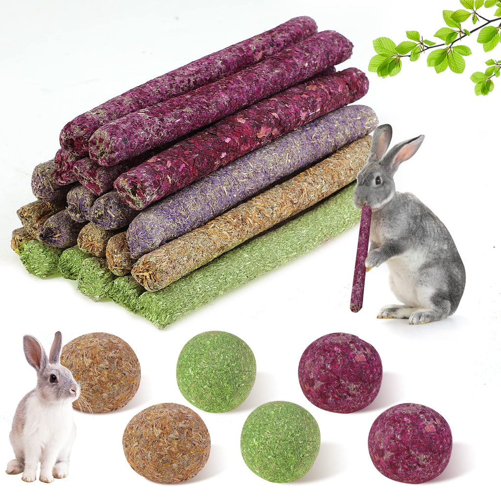 26 Rabbit Chew Toys, Rabbit Pet Rabbit Dental Chew Toy Accessories Dental Care Jaw Toy for Rabbits, Chinchilla, Guinea Pigs, Hamsters, Marmots, Squirrels, Small Animals - PawsPlanet Australia