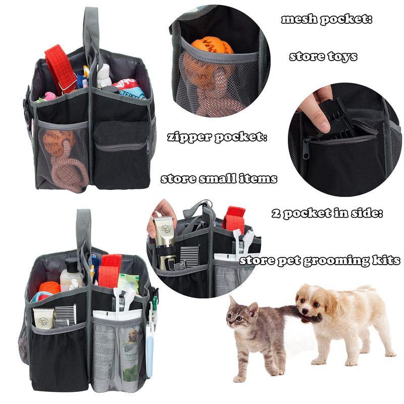 KISLANE Pet Grooming Carrying Bag for Outgoing, Shoulder Cat Grooming Tools Storage Bag, Travel Dog Grooming Supplies Organizer for Pets Grooming Kit and Dog Wash Shampoo Accessories(Bag Only) black - PawsPlanet Australia