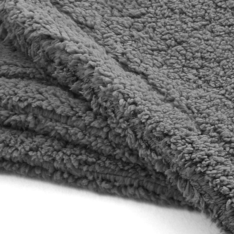 [Australia] - CHEE RAY Extra Thick Washable Snugly Sherpa Fleece Bed Blanket for Dogs and Cats, Durable Warm Fluffy Throw fit Beds/Couch/Sofa/Kennel/Carrier 30" x 25" Grey 