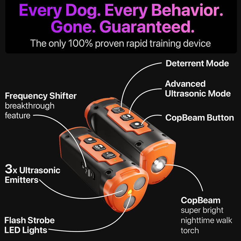 NPS Dog Barking Control Devices 50FT w/Triple Sonic Sensors | Anti Barking Device & Dog Deterrent | Dog Whistle to Stop Barking | Pet Corrector Best Than Bark Collar Bark Box Dog Clicker (Alpha Pro) Alpha Pro - PawsPlanet Australia