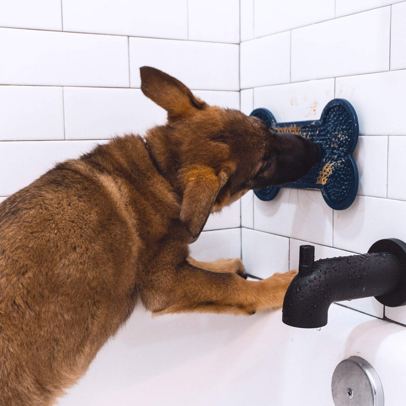 [Australia] - Dog Bath Distraction - Bath Distraction For Dogs | Bone Shaped Dog Lick Pad | Dog Distraction Lick Pad For Easy, No-Stress Dog Bathing Time | Bath To The Bone Dog Treat Pad For Dog Grooming 