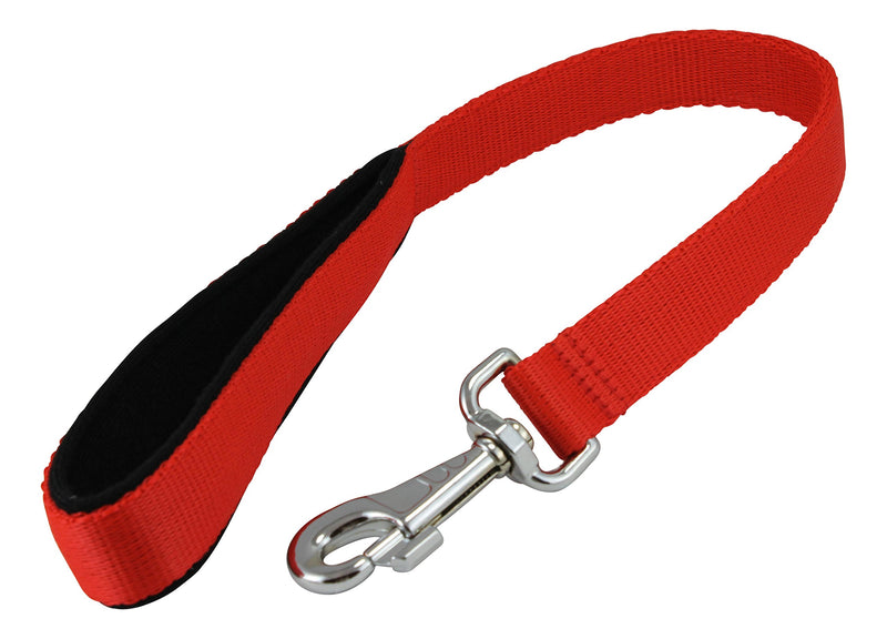 [Australia] - Short Dog Leash Padded Handle 1" Wide Nylon Traffic Lead 18" Long Red Large 