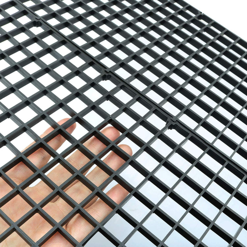 RLECS 2pcs 30cm x 15cm Plastic Grid Divider Tray Egg Crate Louvre Aquarium Fish Tank Bottom Isolation, Black - PawsPlanet Australia