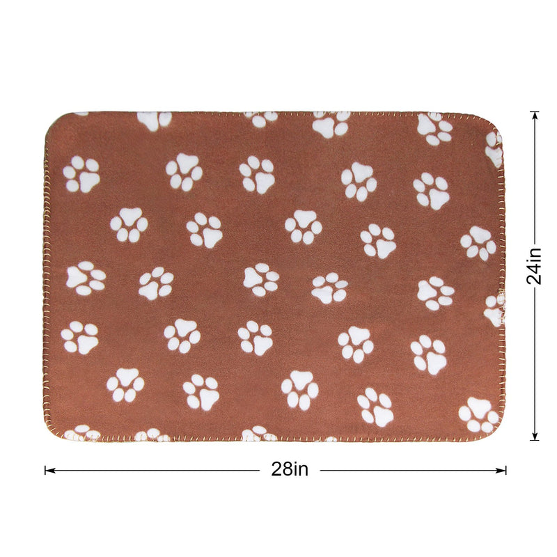 [Australia] - Comsmart Warm Paw Print Blanket/Bed Cover for Dogs and Cats 6 pack of 24x28 Inches 