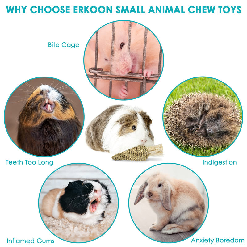 ERKOON Bunny Toys, Rabbit Chew Toy for Teeth Grinding Improve Dental Treats Entertainment Accessories for Rabbits Bunnies Hamsters Guinea Pigs A - PawsPlanet Australia