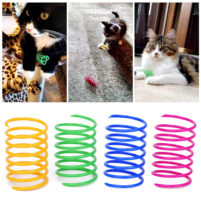 Grantop Pack of 20 cat toys, colorful creative plastic spiral springs, toy spiral springs, novelty pet toys, colorful spiral springs, spring spiral for cats, spiral shape - PawsPlanet Australia